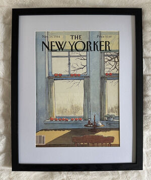 Framed New Yorker Magazine Nov 19, 1984 Arthur Getz Tomatoes In Window